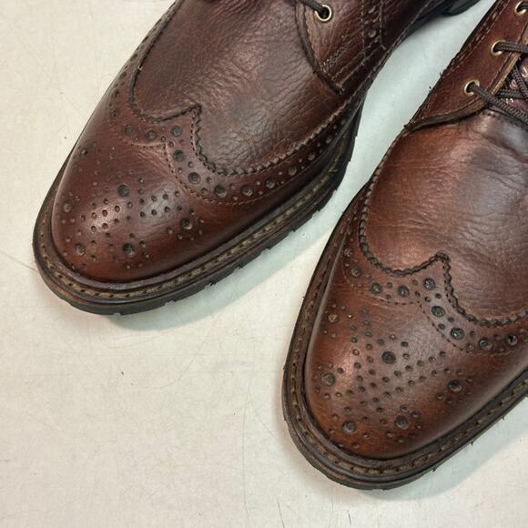 EUC Allen Edmonds x Brooks Brothers Longwing Wingtip Waxed Brown USA 10 D main image 8